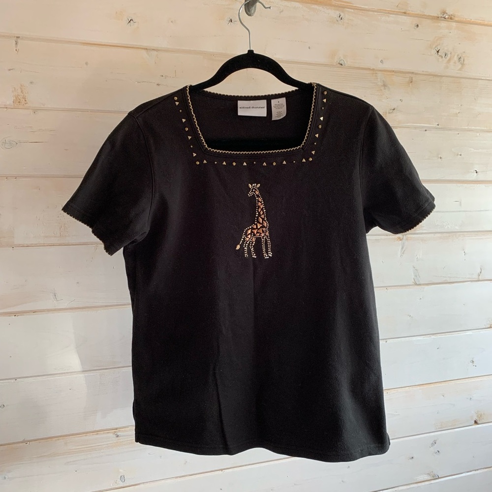Alfred Dunner | Black Top w Giraffe